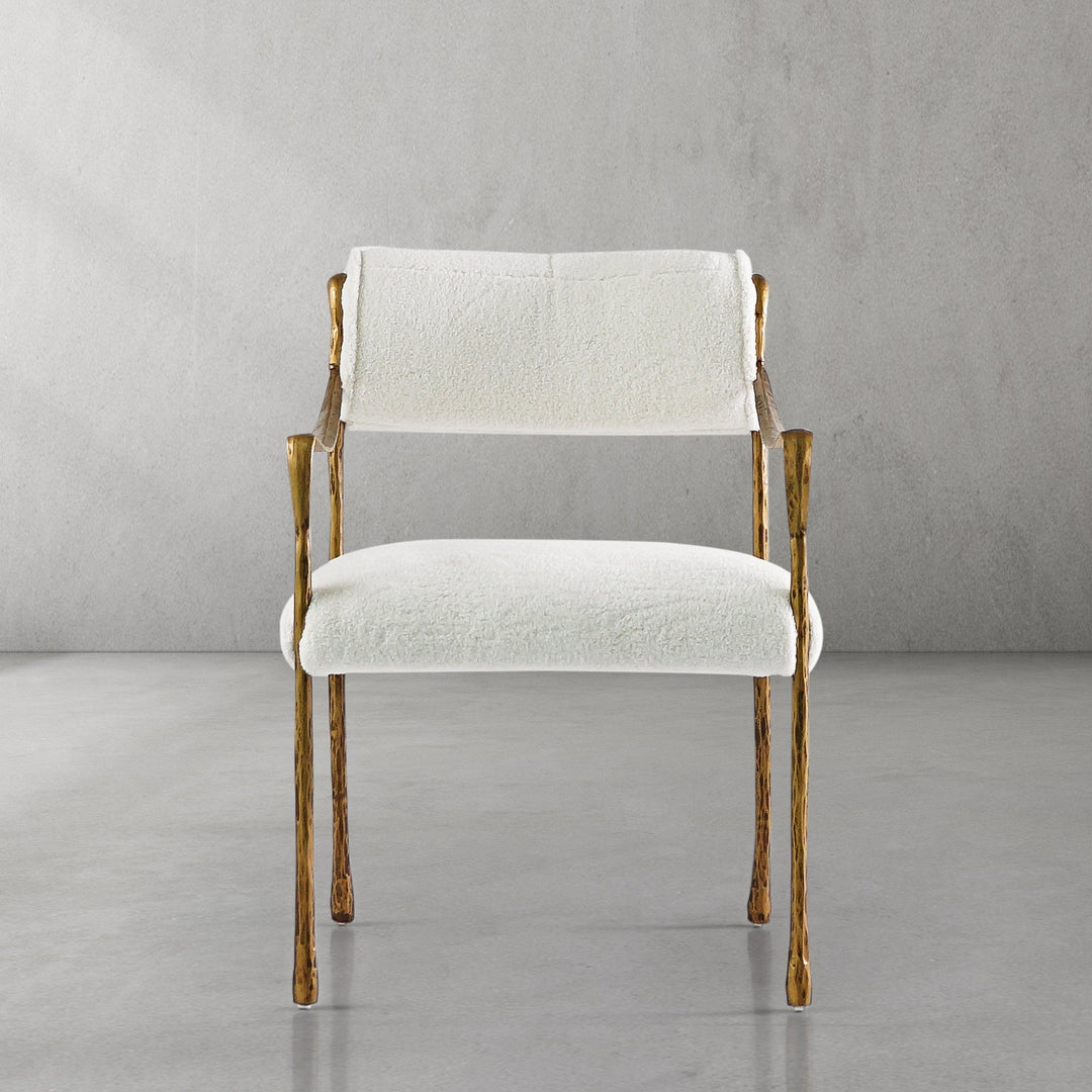 Thades Retro Copper Iron Frame Dining Chair