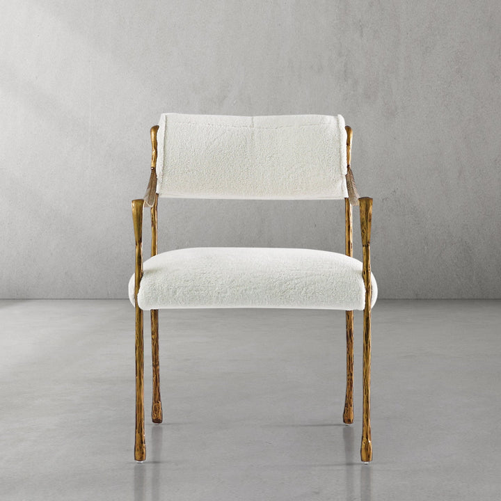 Thades Retro Copper Iron Frame Dining Chair