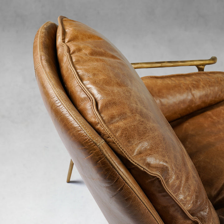 Thades Brown Leather Accent Chairs