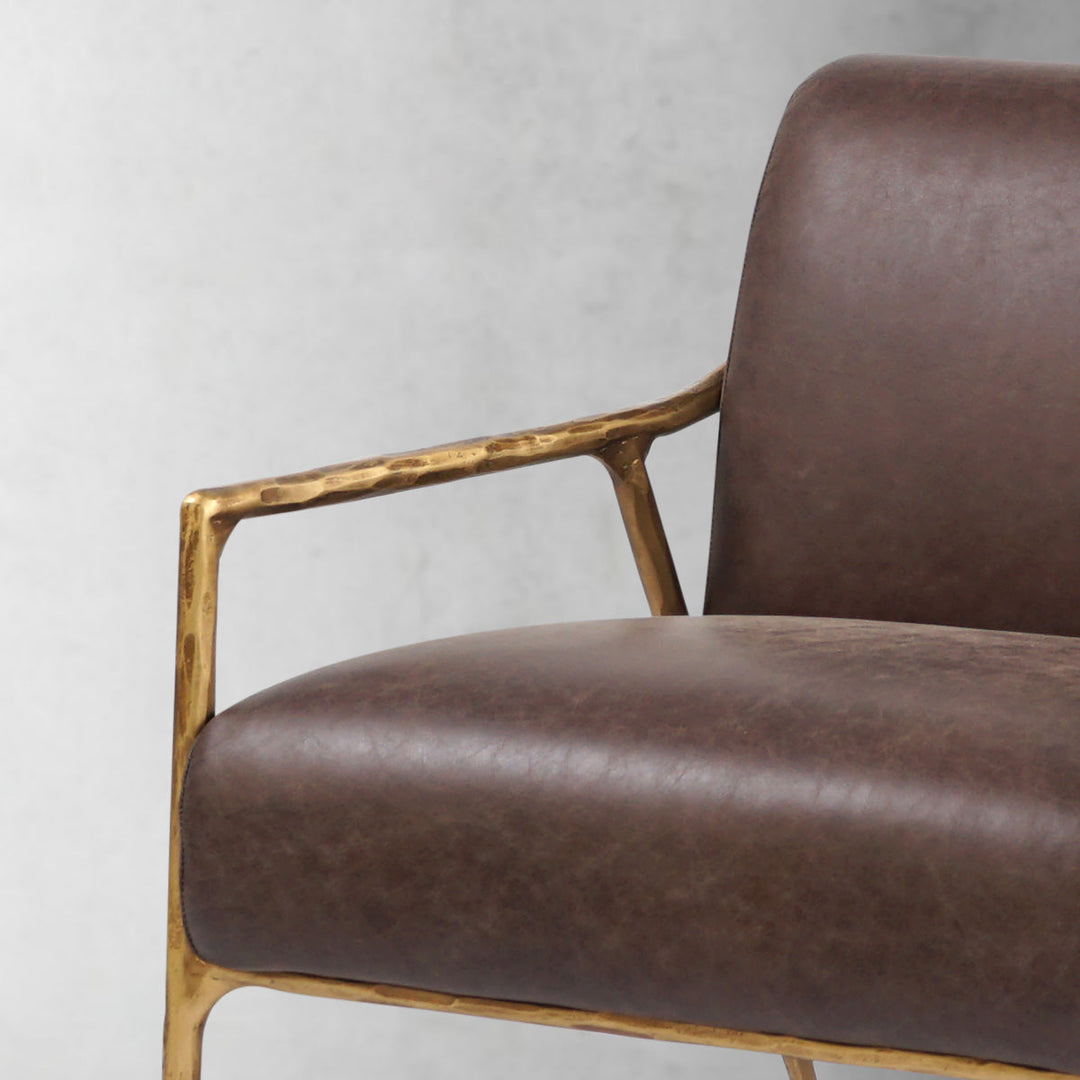 Thades Brown Leather Accent Chair