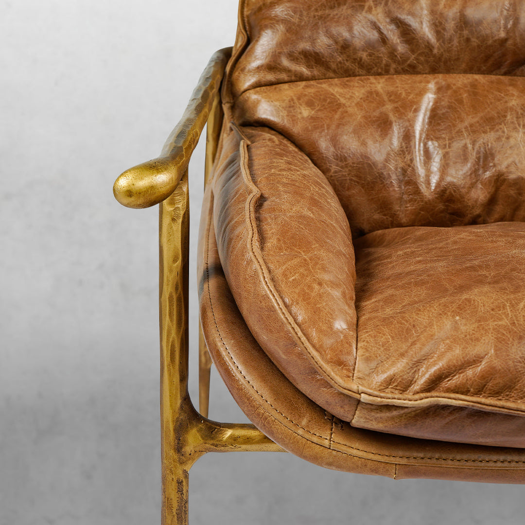Thades Brown Leather Accent Chairs