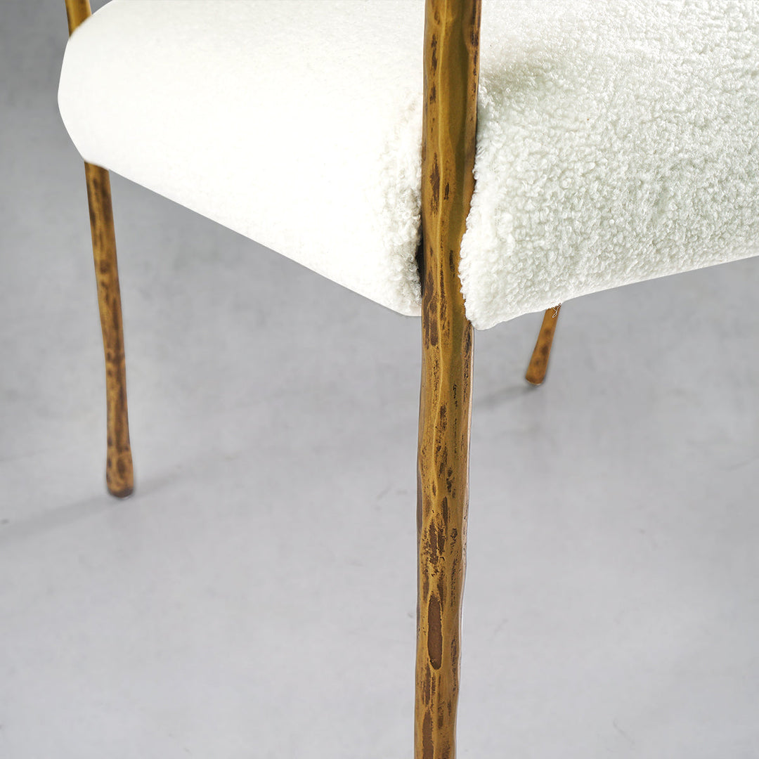 Thades Retro Copper Iron Frame Dining Chair