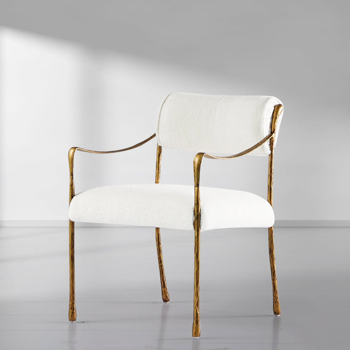 Thades Retro Copper Iron Frame Dining Chair