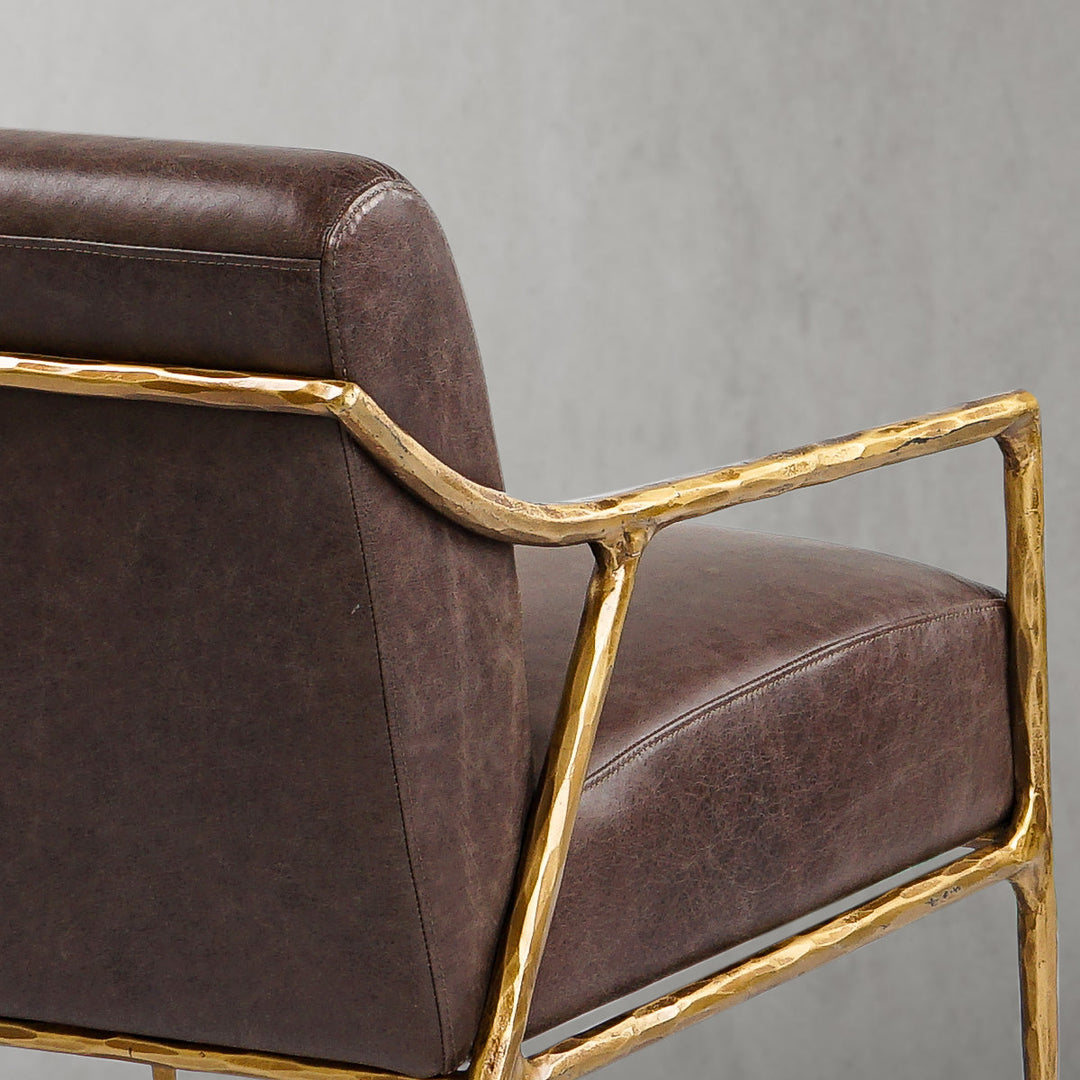 Thades Brown Leather Accent Chair