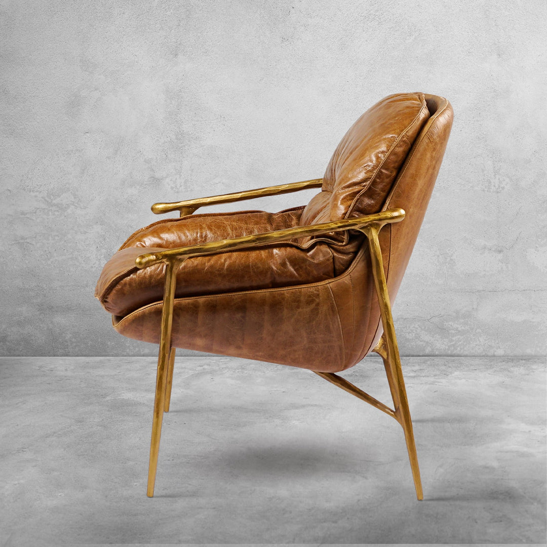 Thades Brown Leather Accent Chairs