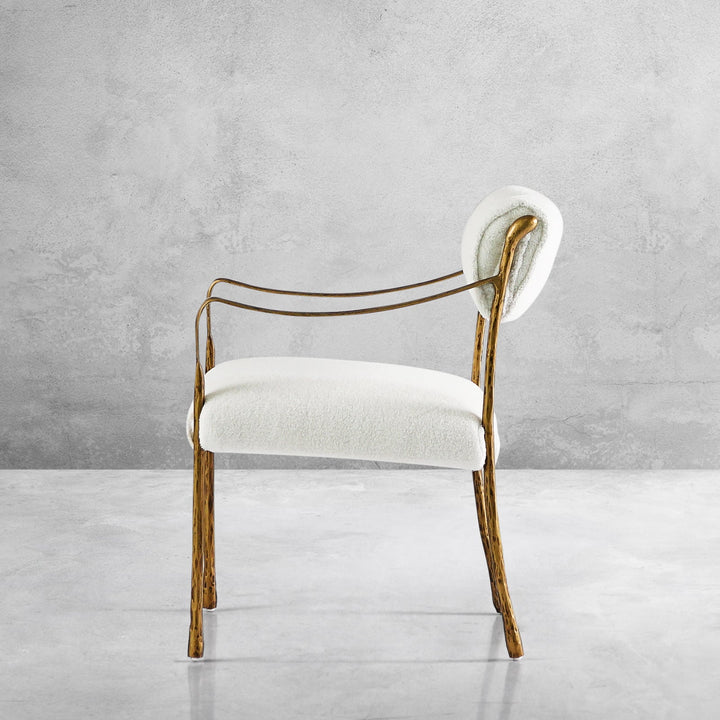 Thades Retro Copper Iron Frame Dining Chair