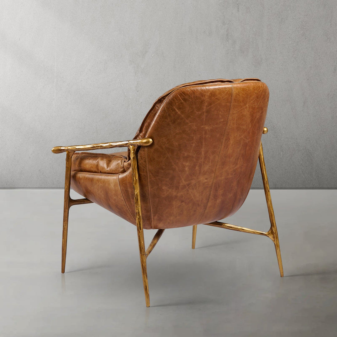 Thades Brown Leather Accent Chairs