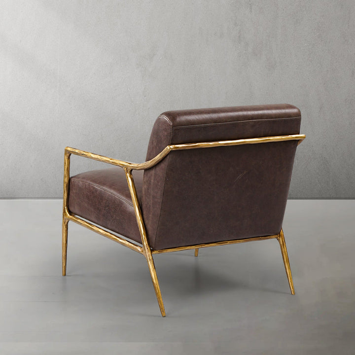 Thades Brown Leather Accent Chair