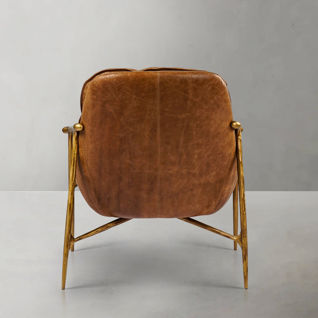 Thades Brown Leather Accent Chairs