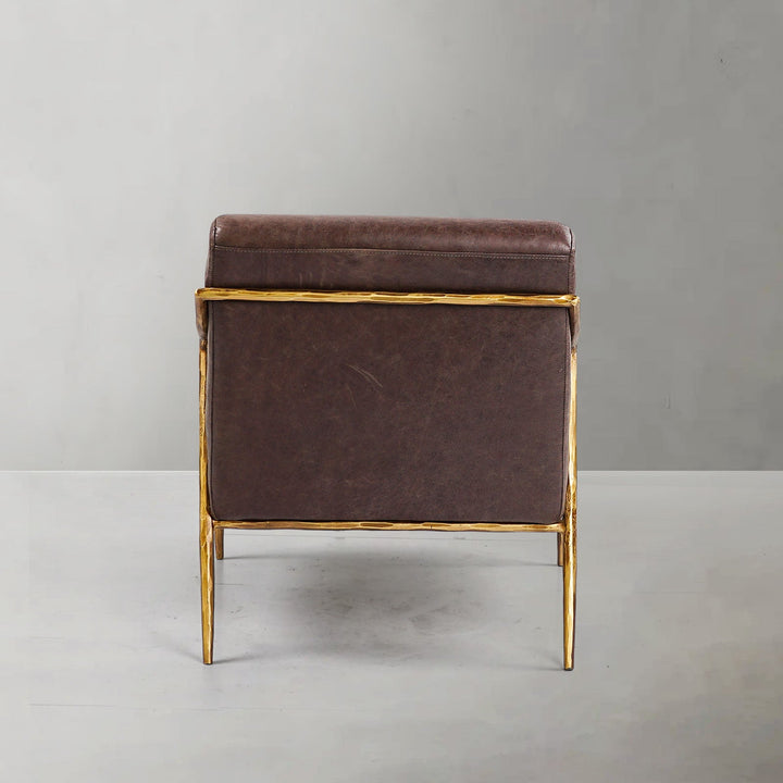 Thades Brown Leather Accent Chair