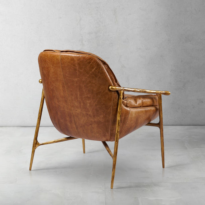 Thades Brown Leather Accent Chairs