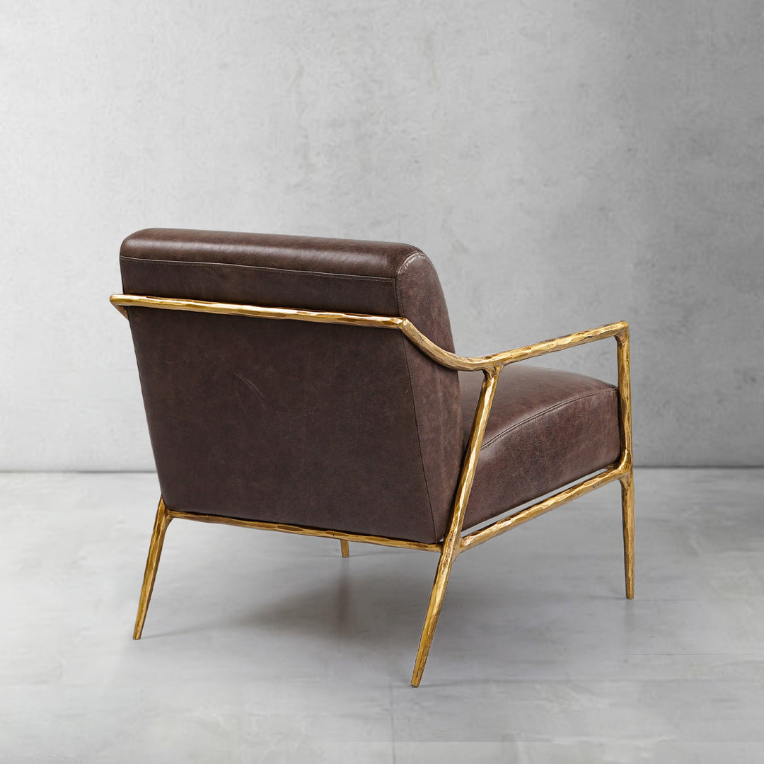 Thades Brown Leather Accent Chair