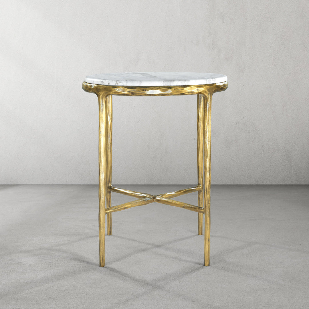 Thades Marble Round Side Table 18"D
