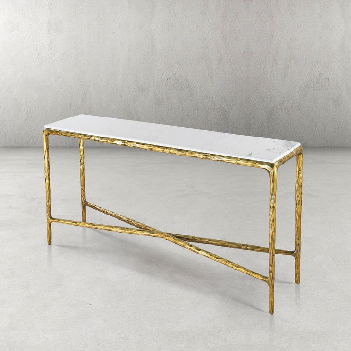 Thades Rectangle Marble Console Table