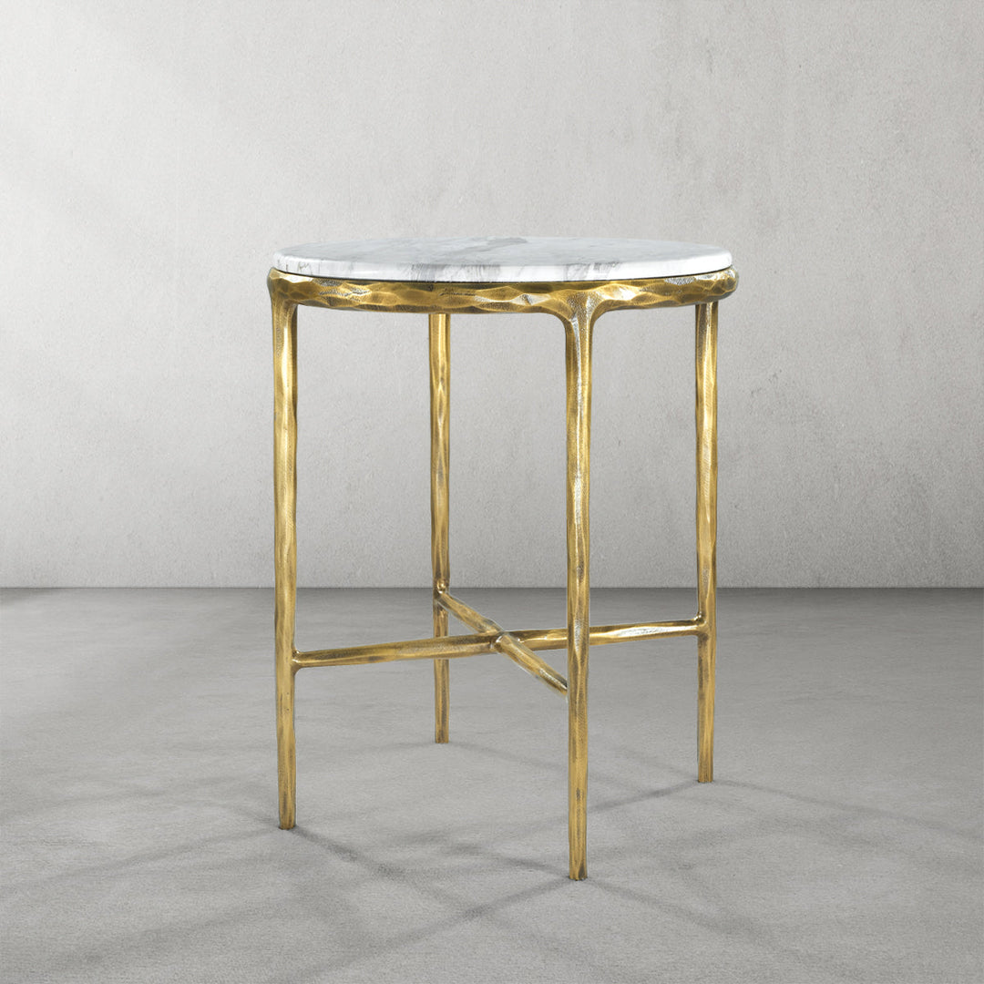 Thades Marble Round Side Table 18"D