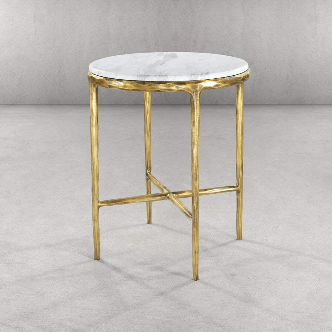 Thades Marble Round Side Table 18"D