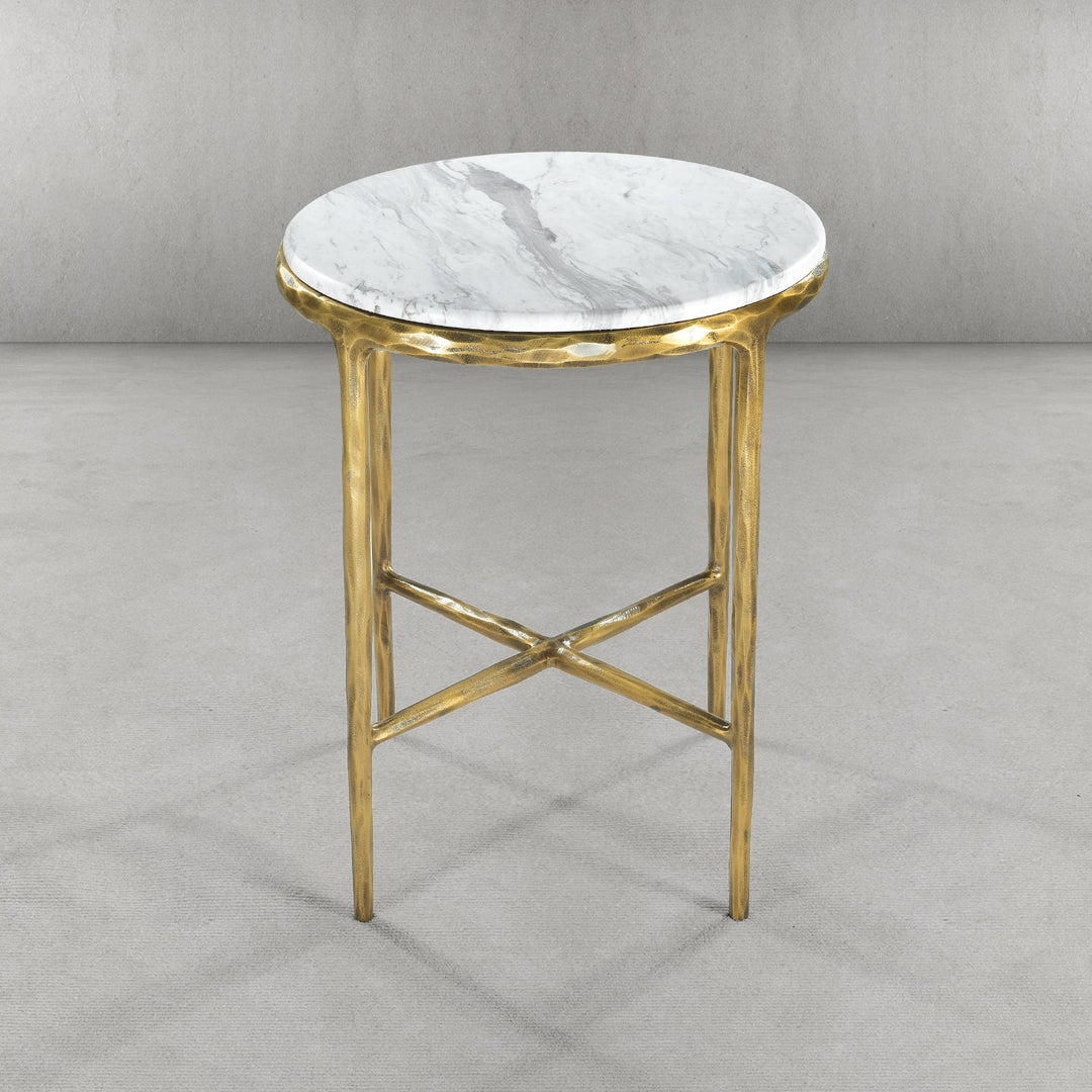 Thades Marble Round Side Table 18"D