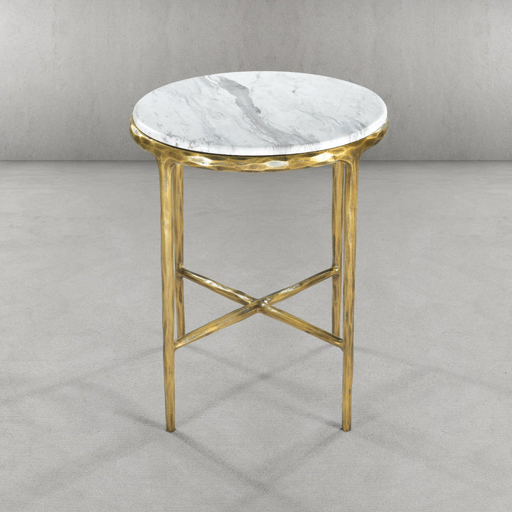 Thades Marble Round Side Table 18"D