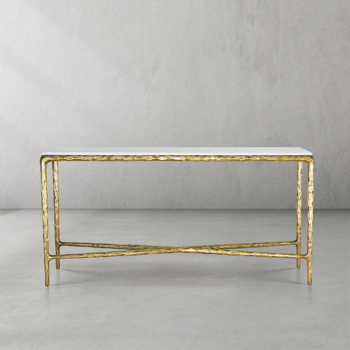 Thades Rectangle Marble Console Table