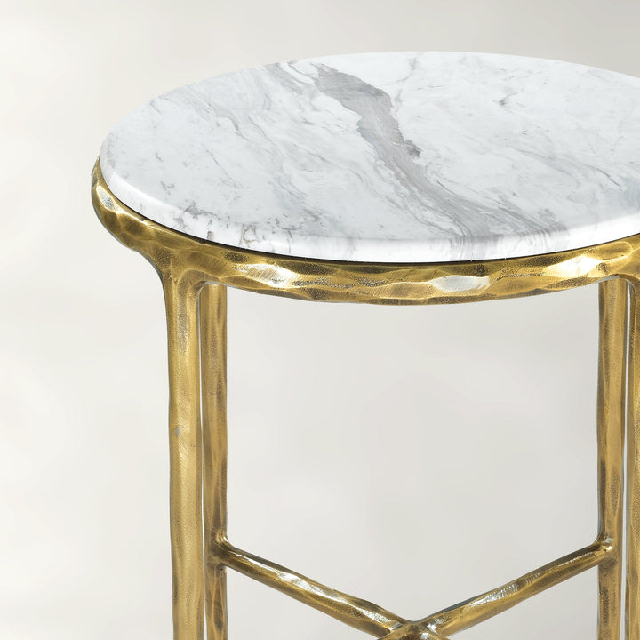 Thades Marble Round Side Table 18"D