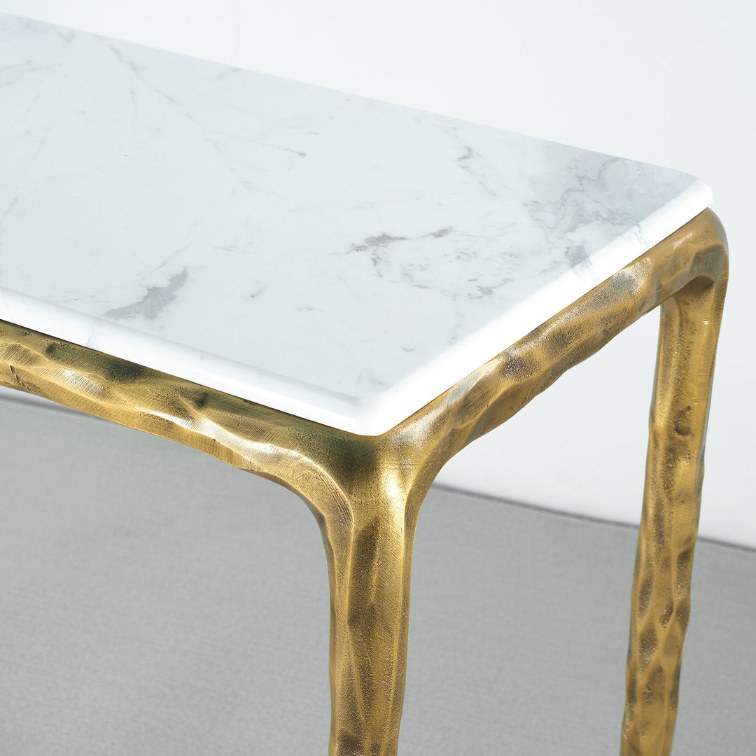 Thades Rectangle Marble Console Table