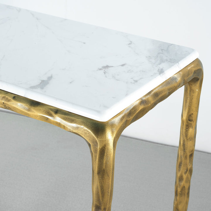 Thades Rectangle Marble Console Table