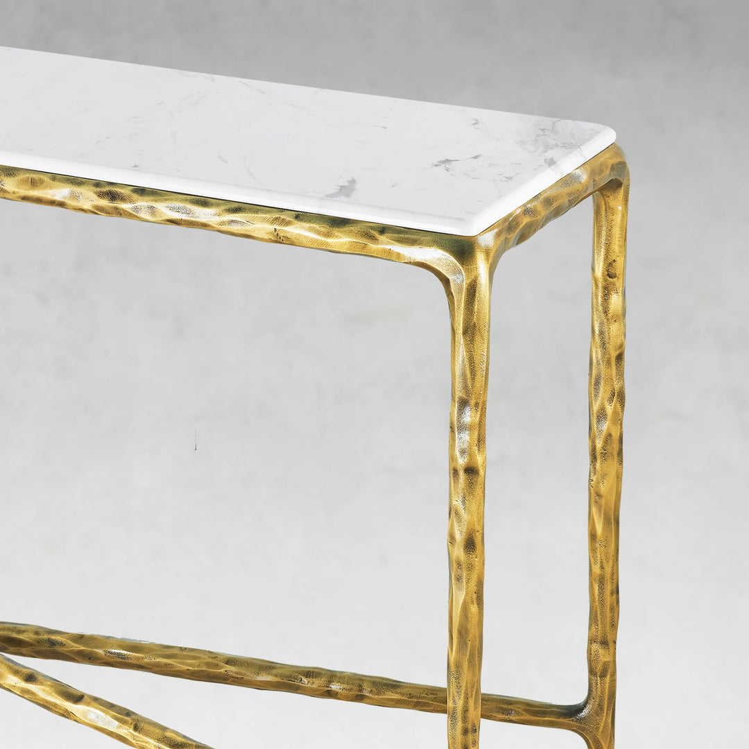 Thades Rectangle Marble Console Table