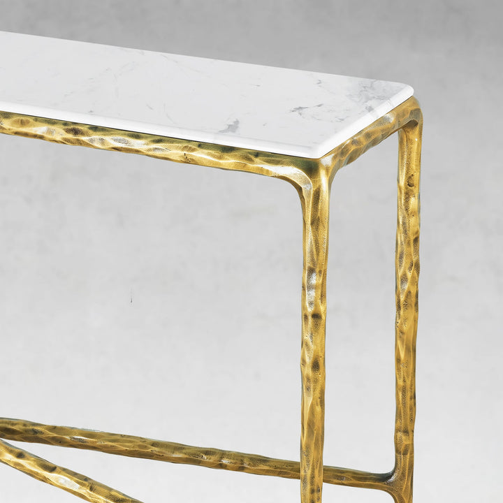 Thades Rectangle Marble Console Table