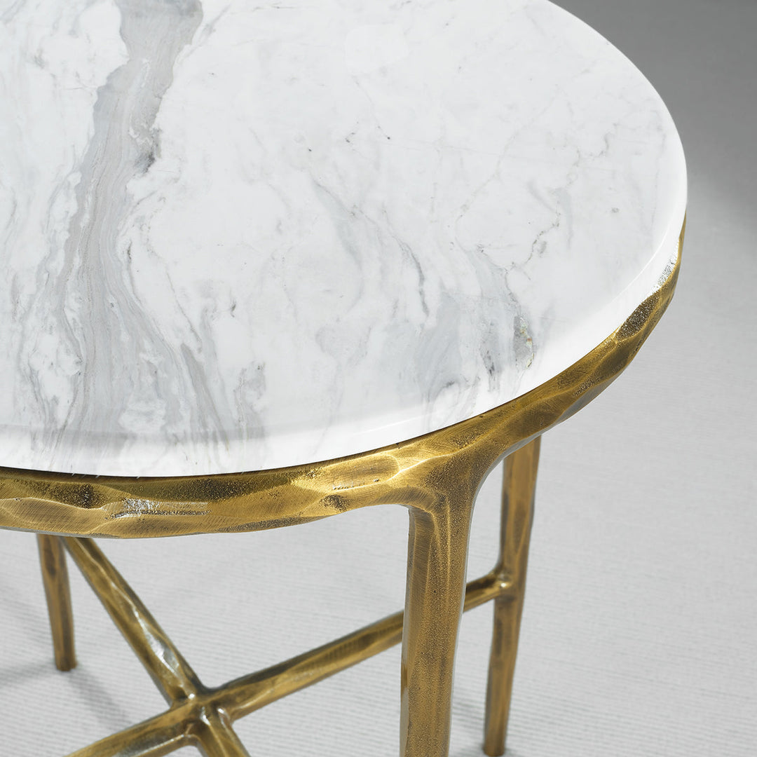 Thades Marble Round Side Table 18"D