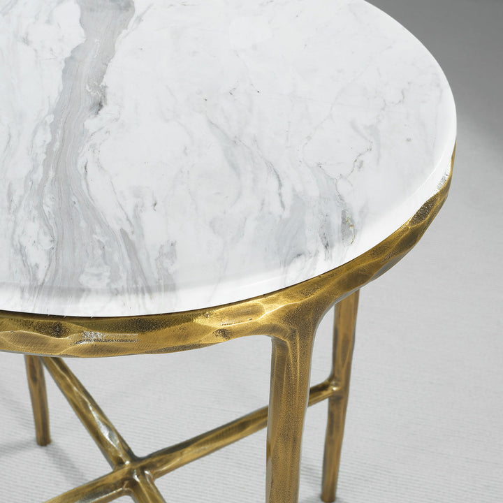 Thades Marble Round Side Table 18"D