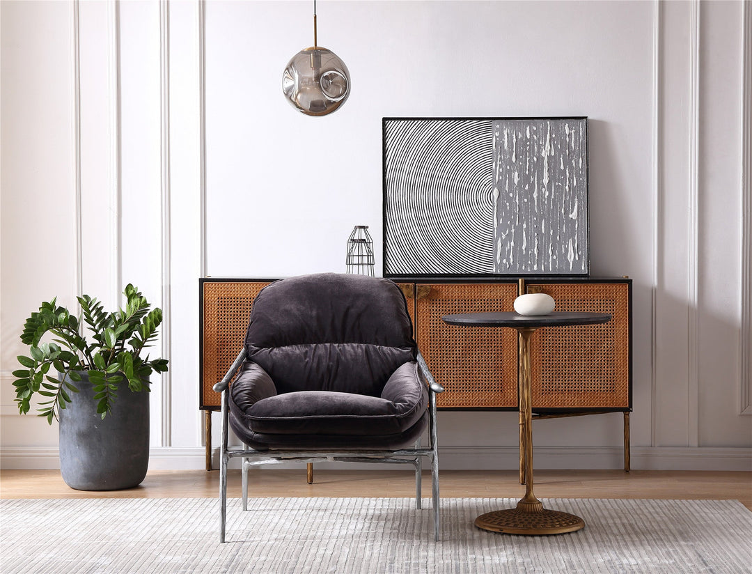 Thades Brown Leather Accent Chairs