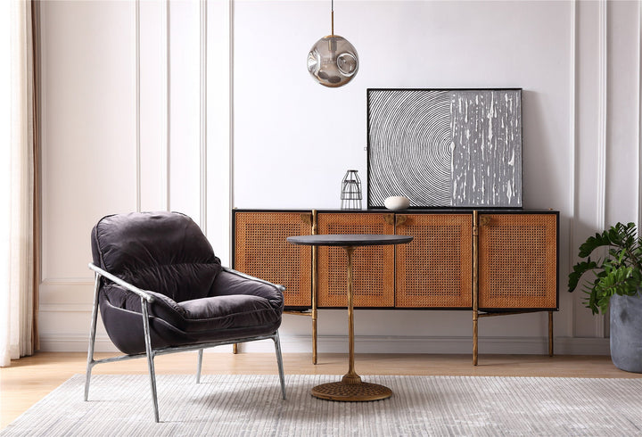 Thades Brown Leather Accent Chairs
