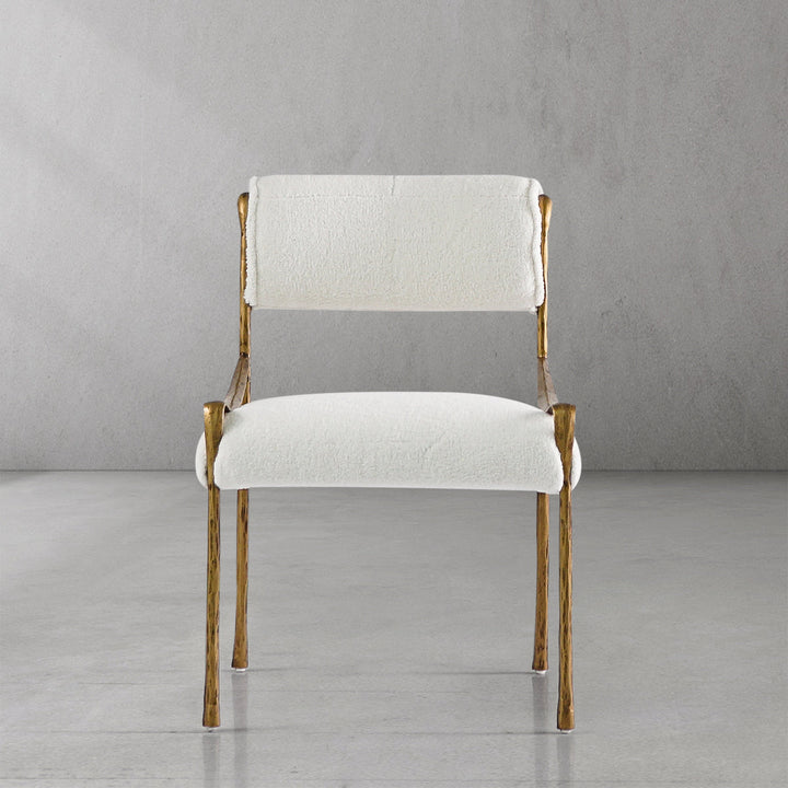 Thades Retro Copper Iron Frame Armless Dining Chair