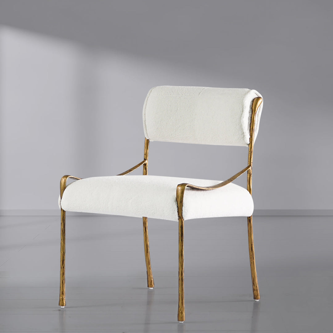 Thades Retro Copper Iron Frame Armless Dining Chair