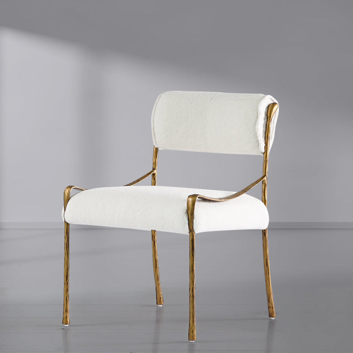 Thades Retro Copper Iron Frame Armless Dining Chair