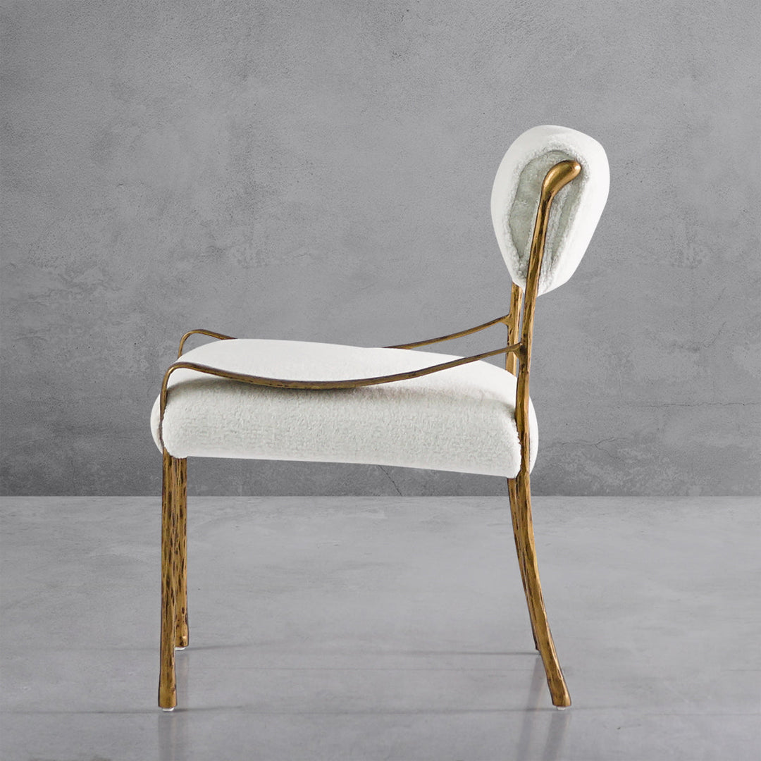 Thades Retro Copper Iron Frame Armless Dining Chair