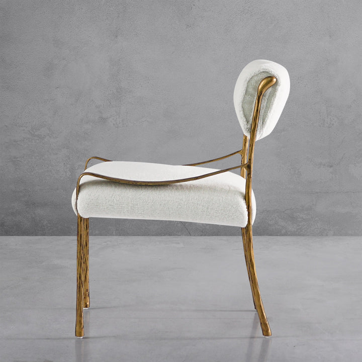 Thades Retro Copper Iron Frame Armless Dining Chair