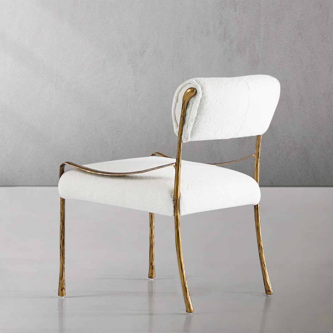 Thades Retro Copper Iron Frame Armless Dining Chair