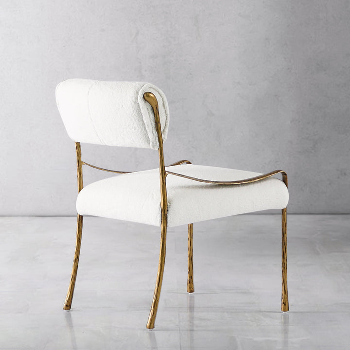 Thades Retro Copper Iron Frame Armless Dining Chair
