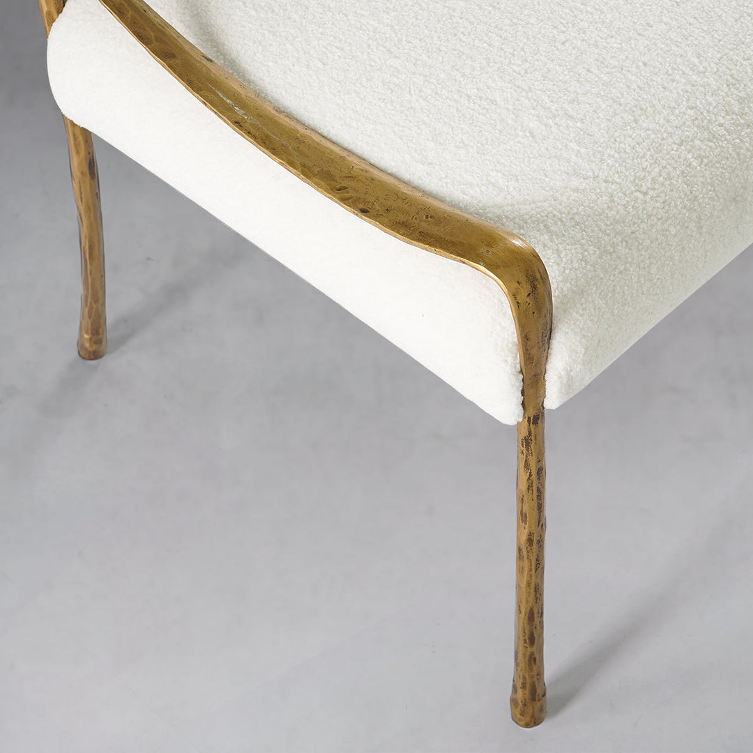 Thades Retro Copper Iron Frame Armless Dining Chair