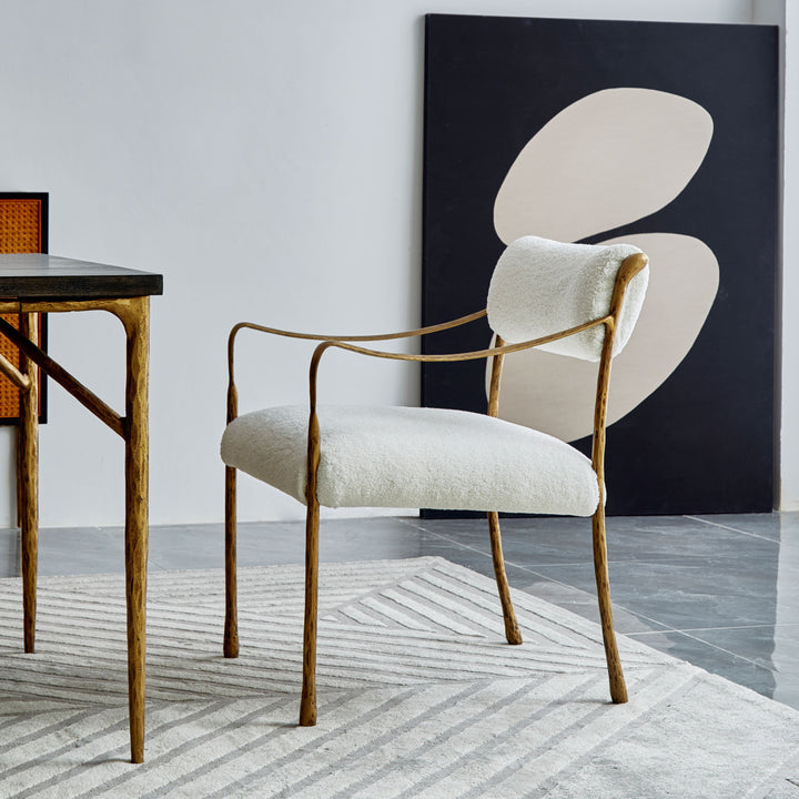Thades Retro Copper Iron Frame Dining Chair