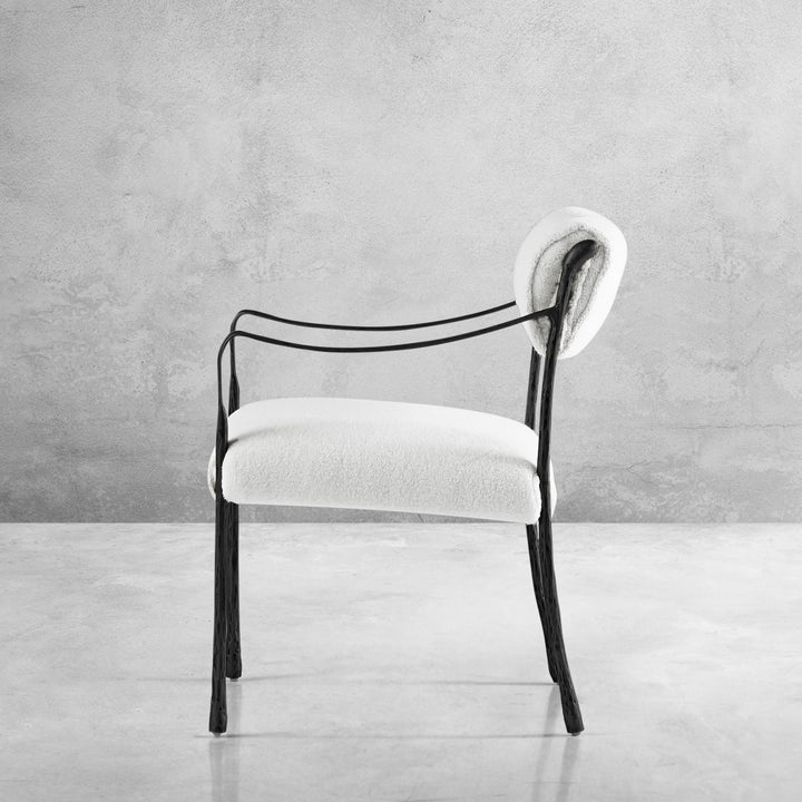 Thades Retro Copper Iron Frame Dining Chair