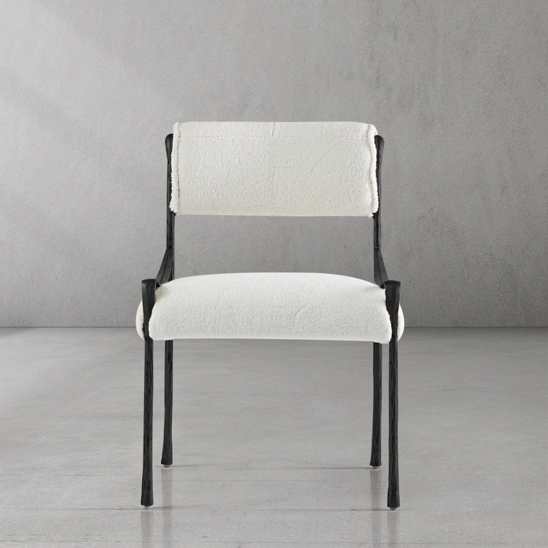Thades Retro Copper Iron Frame Armless Dining Chair