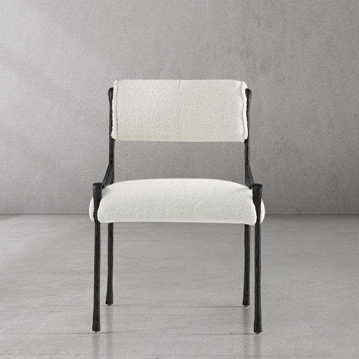 Thades Retro Copper Iron Frame Armless Dining Chair