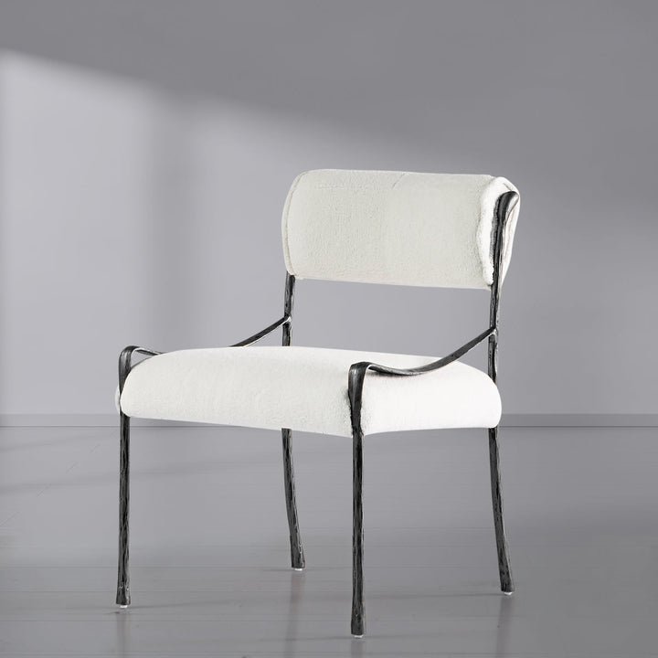 Thades Retro Copper Iron Frame Armless Dining Chair