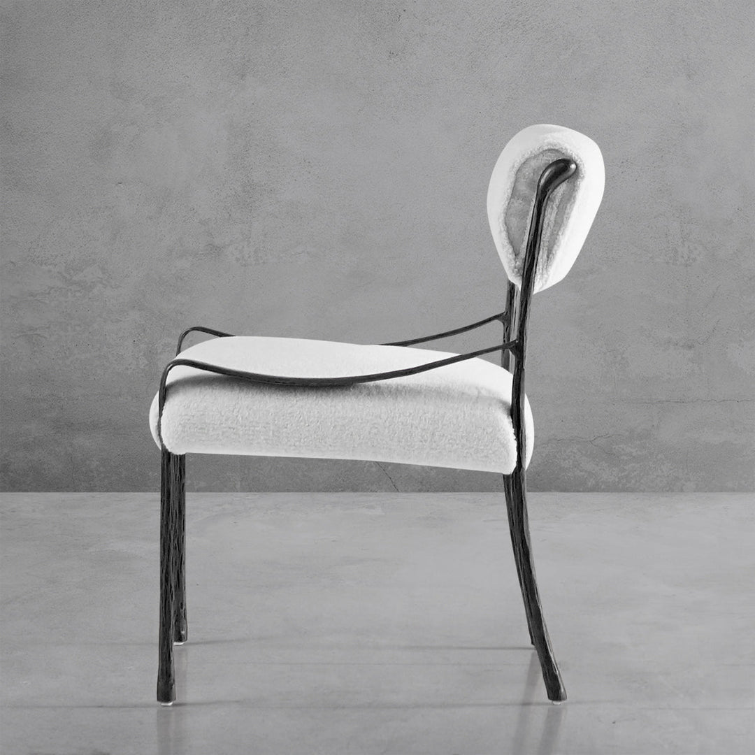 Thades Retro Copper Iron Frame Armless Dining Chair