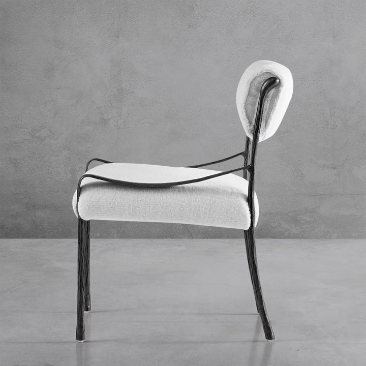 Thades Retro Copper Iron Frame Armless Dining Chair