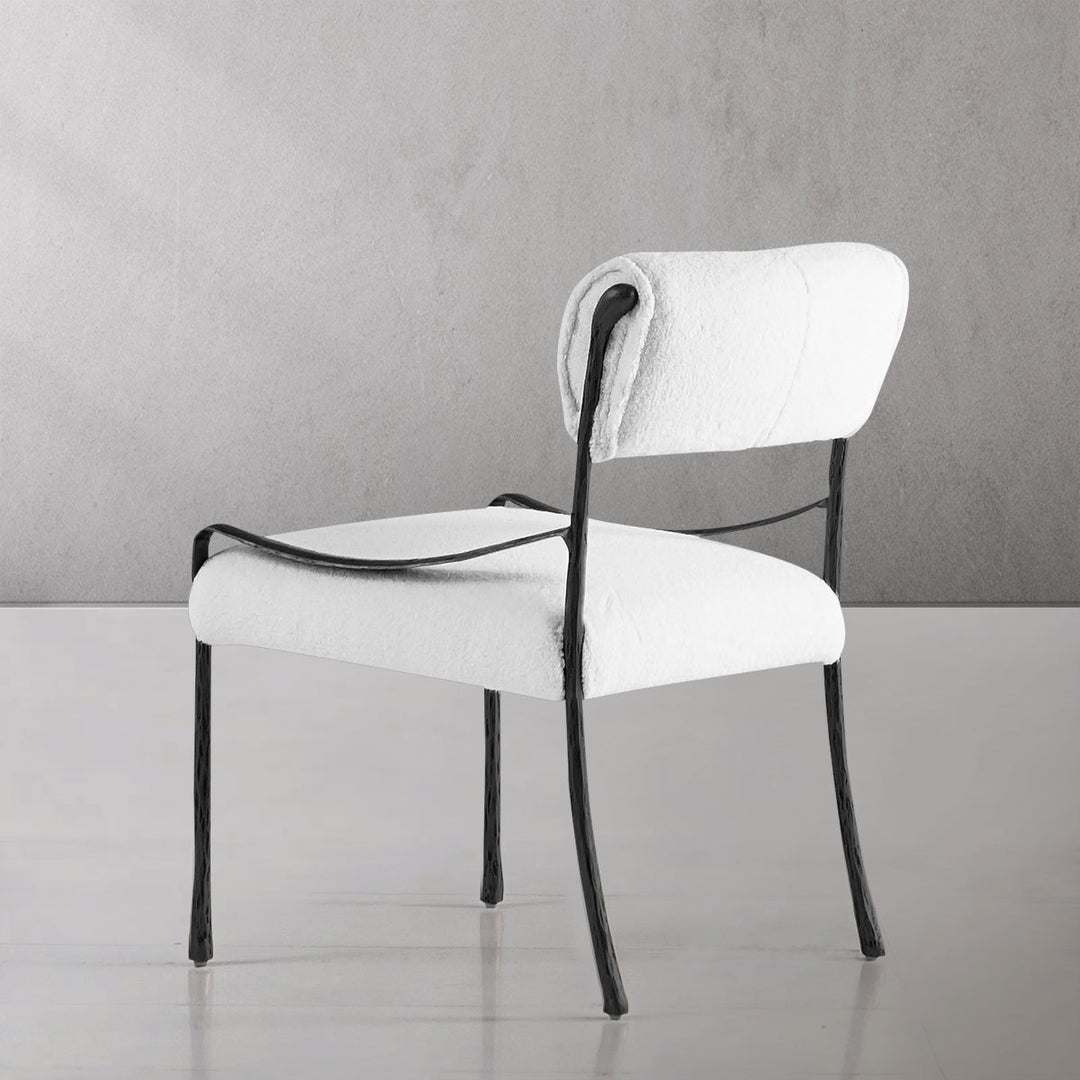 Thades Retro Copper Iron Frame Armless Dining Chair