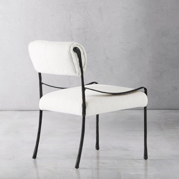 Thades Retro Copper Iron Frame Armless Dining Chair