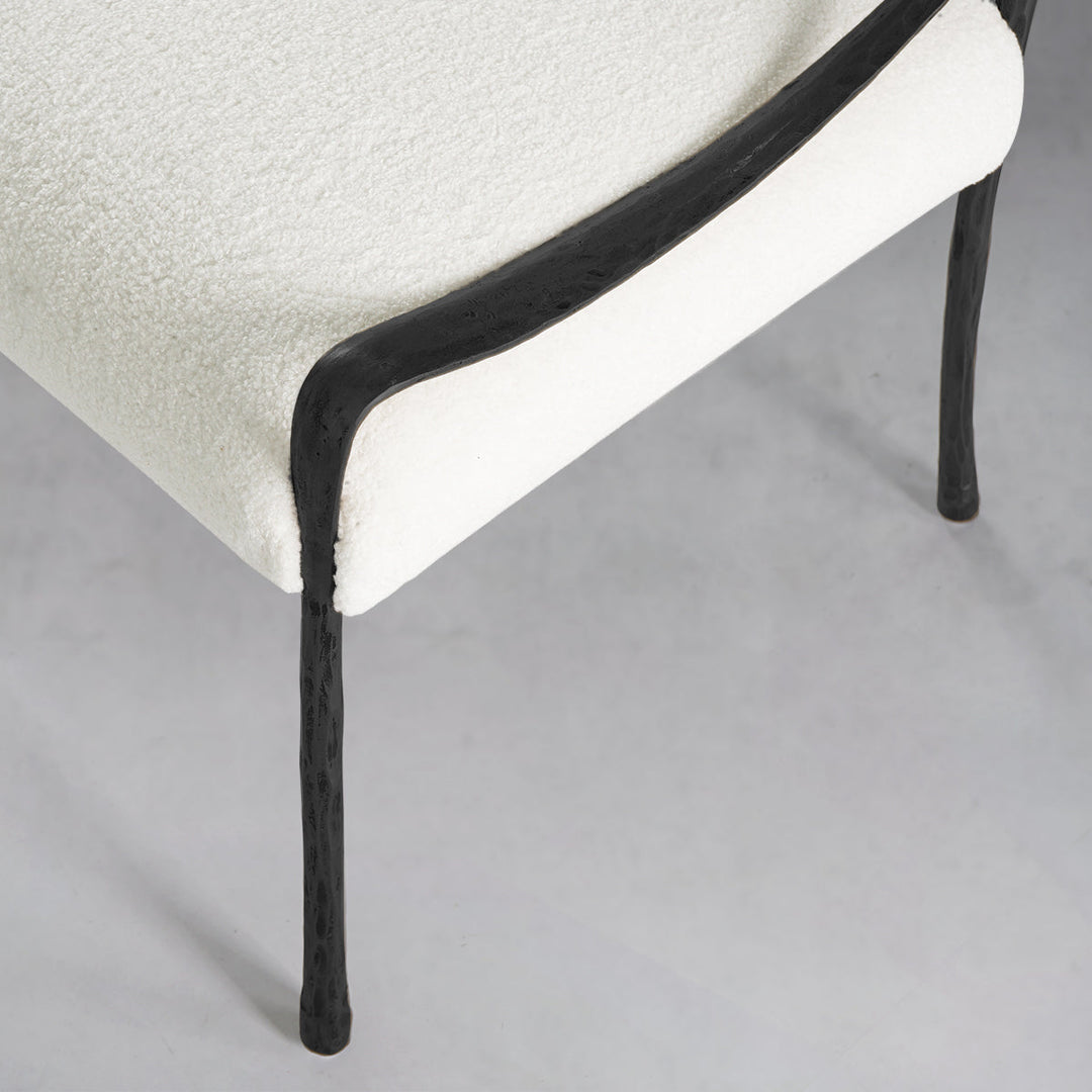 Thades Retro Copper Iron Frame Armless Dining Chair